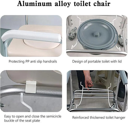 Aluminum Commode Chair With Wheels