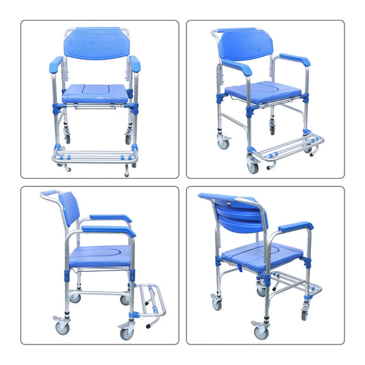 Aluminum Commode & Shower Wheelchair